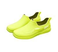 Bottines d'été courtes pour homme - Imperméables - Antidérapantes - Couleur unie - Semelle plate et douce - Confortables - Bottes de pluie - Pour l'extérieur - Pointure 39,5-41,5 EU, vert, 41 EU