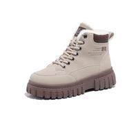 Bottines d'hiver à lacets pour femme avec doublure en polaire pour une chaleur extrême, un confort optimal par temps froid, kaki, 36 EU