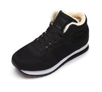 Bottines d'hiver à lacets pour femme et homme, grande taille, faciles à enfiler, talon bloc, temps froid, jours de pluie, isolation de neige, doublure en polaire antidérapante, Noir , 42.5 EU