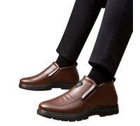 Bottines d'hiver chaudes doublées à enfiler pour homme, marron, 42 EU