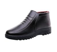 Bottines d'hiver chaudes doublées pour homme avec semelle épaisse, café, 41 EU