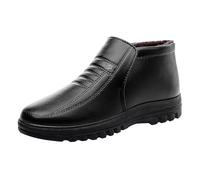 Bottines d'hiver chaudes doublées pour homme avec semelle épaisse, Noir , 42 EU