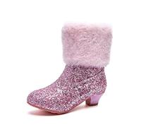 Bottines d'hiver chaudes en tricot pour femme 2026 avec poignée supérieure - Pour l'automne et, Rouge, 30 EU