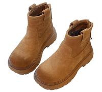 Bottines d'hiver chaudes pour fille - Semelles tendance et mignonnes - Chaussures d'extérieur confortables (offee, 9,5-10 ans)