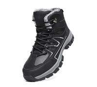 Bottines d'hiver Confortables à Lacets avec Semelle antidérapante adaptées à la randonnée et aux activités Quotidiennes par Temps Froid doublées de Polaire parfaites pour balades (Black, 40)