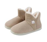 Bottines d'hiver doublées chaudes pour temps froid dans un confort circulaire élégant pour les tenues quotidiennes et les voyages, beige, 43 EU