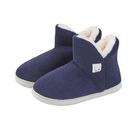 Bottines d'hiver doublées chaudes pour temps froid dans un confort circulaire élégant pour les tenues quotidiennes et les voyages, Marine, 43 EU
