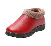 Bottines d'hiver doublées imperméables à plateforme pour femme | Bottes d'hiver chaudes, plates à l'avant, fermées, doublure chaude, bottines sans talon, pour l'extérieur