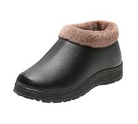 Bottines d'hiver doublées imperméables à plateforme pour femme | Bottes d'hiver chaudes, plates à l'avant, fermées, doublure chaude, bottines sans talon, pour l'extérieur