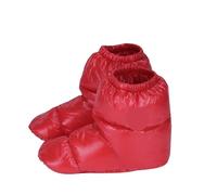 Bottines d'hiver en Duvet de Canard for Tente Camping Plein air, Bottes Chaudes, Chaussures, Couvre-Pieds imperméables et Coupe-Vent for Hommes Femmes pour Extérieur(Red,M)