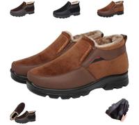 Bottines d'hiver en polaire imperméable et chaude avec doublure en fourrure | Chaussures de marche orthopédiques décontractées en coton thermique confortables et antidérapantes pour personnes âgées d'âge