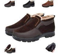 Bottines d'hiver en polaire imperméable et chaude avec doublure en fourrure | Chaussures de marche orthopédiques décontractées en coton thermique confortables et antidérapantes pour personnes âgées d'âge