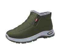 Bottines d'Hiver Femme Plates Sans Lacets Doublure En Peluche Chaude Bottes Courtes De Neige Orthopédiques Semelle Antidérapante Randonnée Légères Confortable Décontractés 36