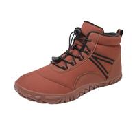 Bottines d'hiver mode pour homme intérieures polaire chaussures faciles confortables avec laçage élastique parfaites marche randonnée vie quotidienne extérieur (Brown-5, 44)