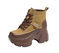 Bottines d'hiver pour femme - Élégantes et confortables - Courtes - Pour cowboy - Larges - Courtes - Pour les festivals - Confortables, jaune, 39 EU