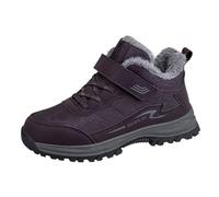 Bottines d'Hiver pour Homme avec Doublure Polaire Thermique Chaussures de Marche Décontractées Confortables pour Tous les Jours (Purple, 39)