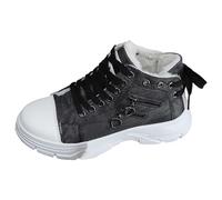 Bottines d'hiver tendance à lacets, doublées, plateforme épaisse, décontractées et confortables, pour un usage quotidien#M