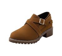 Bottines Dirndl Chunky pour femme - Bout fermé - Talons bas - Escarpins de travail confortables à bout rond - Chaussures de mariage - Fête de la bière - Sandales pour femme