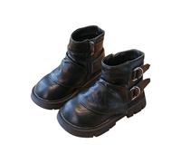 Bottines doublées pour fille - Classiques et chaudes - Pour l'automne - Steampunk - Bottes d'automne - Bottes de neige moyennes - Tendance - Bottes d'hiver - Chaussures d'école, Noir , 27.5 EU