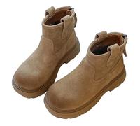 Bottines doublées pour fille - Classiques et chaudes - Pour l'automne - Steampunk - Tendance - Bottes de neige - Bottes d'hiver - Chaussures d'école - Bottes de combat, kaki, 34.5 EU