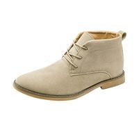 Bottines doublées pour homme - Bottes en cuir synthétique - Grandes tailles - Bottes de travail tendance vintage à lacets - Chaussures western plates, a, 41 EU