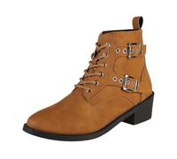 Bottines élastiques automne et hiver nouvelles couleurs solides polyvalentes avec talon gros et boucle pour ceinture basse bottes chaudes 35, marron, 40 EU