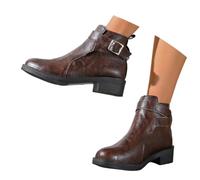 Bottines élégantes à Enfiler, avec Une Finition soignée et Une Bride à Crochet Pratique pour Un Usage Quotidien. (Brown, 38)