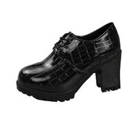 Bottines élégantes à Talon épais, Couleur Unie, parfaites pour l'automne et Confortables au Quotidien, avec Une Semelle élégante et antidérapante. (Black, 38)