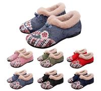 Bottines élégantes doublées pour femme - Bottes plates antidérapantes - Chaussures d'hiver à enfiler - Motifs floraux - Bottes en coton confortables - Bottes courtes, gris, 43 EU