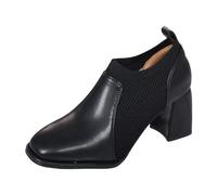 Bottines élégantes en Maille à Talon épais - Design sophistiqué à Bout Ouvert pour Un Confort Optimal Toute la journée et Une Allure Tendance au Quotidien