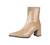 Bottines élégantes pour femme avec coupe étroite, fermeture éclair, bout fuselé à l'arrière, talon bloc bas, matériau robuste pour l'hiver, polyvalentes pour un look décontracté