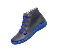 Bottines élégantes pour femme - Bottines compensées - Bottes courtes vintage - Fermeture éclair latérale - Chaussures de travail - Bottes de cowboy - Bottes en cuir pour femme, bleu, 39 EU
