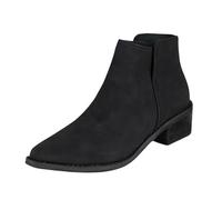 Bottines élégantes pour femme - Bottines courtes sans talon avec teneur en cuir - Bottines élégantes Louargat pour femme - Bottines de ville en cuir - Bottines élégantes - Bottines de cowboy à talon
