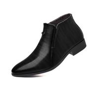Bottines élégantes pour homme avec un design élégant, une texture rayée, une fermeture éclair latérale pour un port facile, parfaites pour les occasions professionnelles et décontractées, Noir , 40 EU