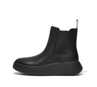 Fitflop Bottines Chelsea plates en cuir F-Mode pour femme, tout noir, 36 EU