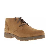 Bottines en cuir marrons en suède avec le logo sur le côté et à lacets ronds