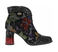 Bottines en cuir noir à talon décroché haut Laura Vita pour femme 40