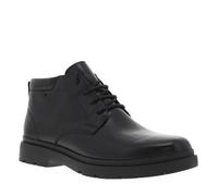 Bottines en cuir noires avec des lacets ronds et un talon plat 43