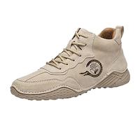 Bottines en daim pour homme - Légères et confortables - Antidérapantes - Chaussures de marche - Entraînement - Gym - Jogging - Chaussures Oxford formelles - Chaussures de course décontractées, beige