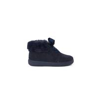 Bottines En Suède Fille Col Fourrure Lacets En Satin Bleu Marine 21