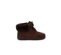 Bottines En Suède Fille Col Fourrure Lacets En Satin Marron 21