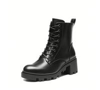 Bottines et bottes cheville pour femmes Chic d'hiver : L'hiver peut arriver. Faites de ces bottines à semelle cloutée rétro, à bout rond et à lacets classiques votre compagnon de mode pour l'hiver. De