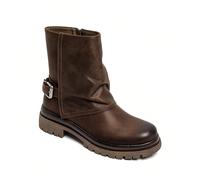 Bottines et boucle et semelle crantée pour femme - Look urbain robuste Style affirmé avec bottines à boucle conquêtes pour accompagner vos journées actives tout en assurant un confort maximal. Fabriqu