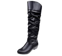 Bottines Femme Chaussure Femme Confortable Bottes Pour Mollet Large Botte Hiver Chaudes Chaussures Cowboy Fourrées Caoutchouc Equitation Bottine Cuissardes Bottines Pieds Larges Fourrée Talon