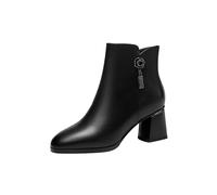 Bottines Femme Cuir Bottes Femme Elégantes avec Talon Haut Botte Résistantes et Légères Chaussure de Travail pour l'extérieur Mode Confortables Botte de Randonnée Marche Montange Jardin Chaussures