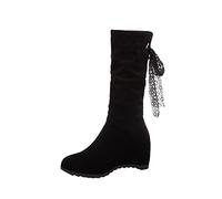Bottines Femme Daim Bottes Courtes Rehaussées Intérieurement Bottes et Bottines Femme Botte Antidérapant Légères Botte Mode Confortables Chaussures Hiver Fourrées Chaude Casual Bottine Hiver