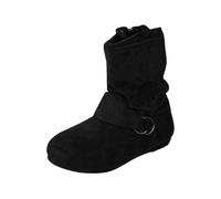 Bottines Femme Daim Chic et Élégant Bottine Femme Plate à Zip Boots Automne Hiver Bottes Chaudes Chaussure Bottines Confortable Antidérapantes Chaussures Confort Chic Botte Uni de Mariage Travail