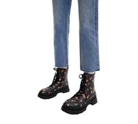 Bottines Femme DESIGUAL - Noir Polyuréthane - Lacées - Motif Floral - Hiver 36