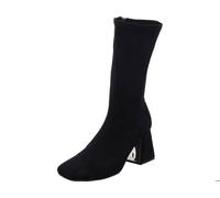 Bottines Femme - Edel Fashion - Noir - Hauteur de talon 7 cm - Fermeture zip - Talon carré 39