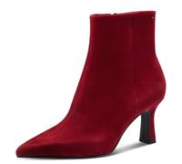 Bottines Femme Élégantes À Pointe En Daim Rouge Talon Moyen 7 CM TAMARIS